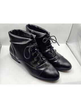 Comfortview Women's Darcy Booties Wide Width Black Lace Up Ankle Boots Sz 11WW